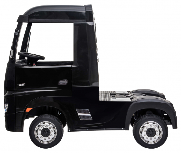 Camion electric Premier Mercedes Actros cu 2 baterii, 4x4, roti cauciuc EVA, scaun piele ecologica, negru [3]