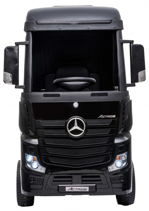 Camion electric Premier Mercedes Actros cu 2 baterii, 4x4, roti cauciuc EVA, scaun piele ecologica, negru [2]