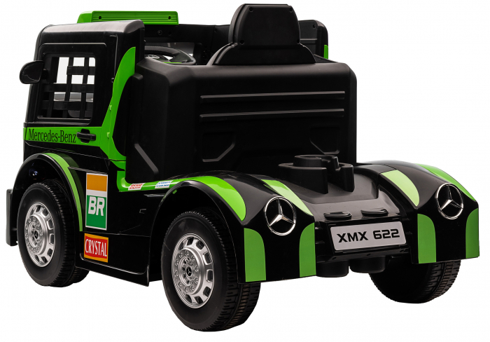 Camion electric Premier Mercedes Axor, 12V, roti cauciuc EVA, scaun piele ecologica, verde [5]