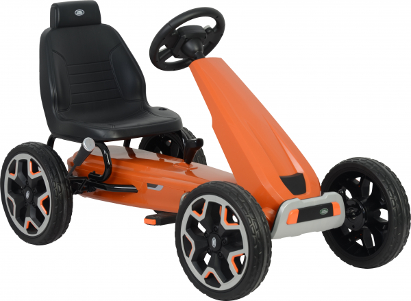 Kart Land Rover cu pedale pentru copii, roti cauciuc Eva, portocaliu [4]