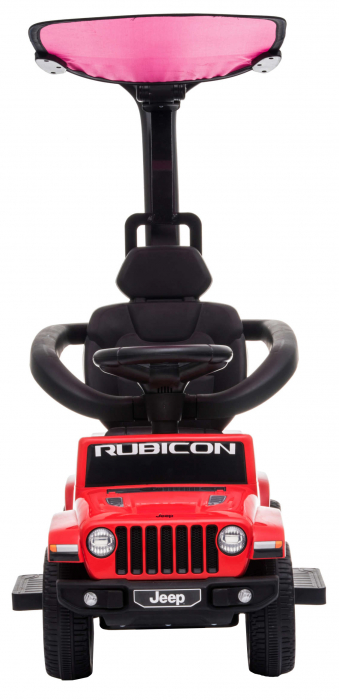 Masinuta de impins Premier Jeep Wrangler Rubicon cu maner si bara de protectie, rosu [9]
