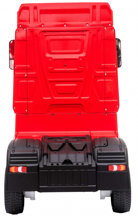 Camion electric Premier Mercedes Actros cu 2 baterii, 4x4, roti cauciuc EVA, scaun piele ecologica, rosu [5]