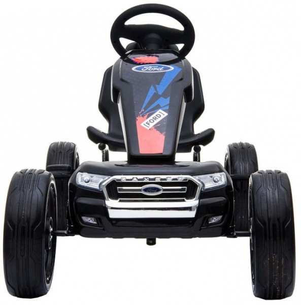 Kart Ford cu pedale pentru copii, roti cauciuc Eva [3]