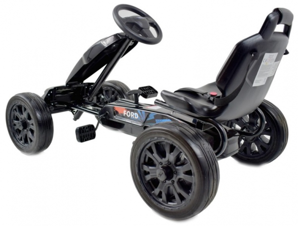 Kart Ford cu pedale pentru copii, roti cauciuc Eva [5]
