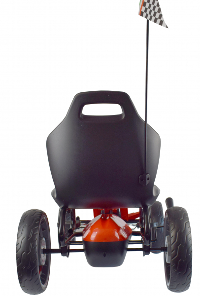 Kart Ferrari cu pedale pentru copii, roti cauciuc Eva, rosu [5]