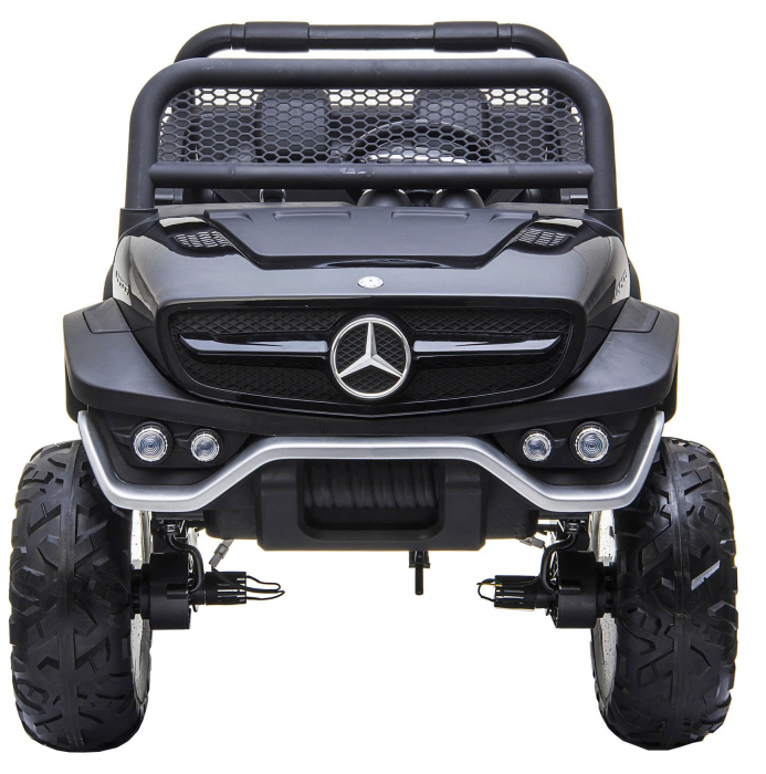 Masinuta electrica 4x4 Premier Mercedes Unimog, 12V, roti cauciuc EVA, scaun piele ecologica, negru [2]
