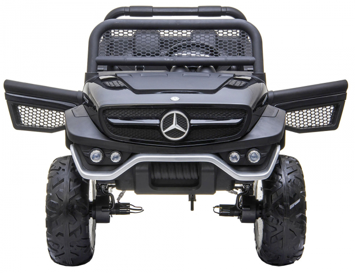 Masinuta electrica 4x4 Premier Mercedes Unimog, 12V, roti cauciuc EVA, scaun piele ecologica, negru [7]