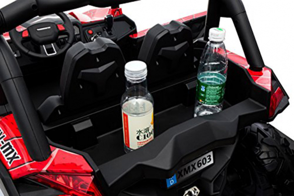 Buggy electric pentru 2 copii Premier 4x4 Superstar, cu 2 baterii, roti cauciuc EVA, scaun piele ecologica, rosu spider [14]