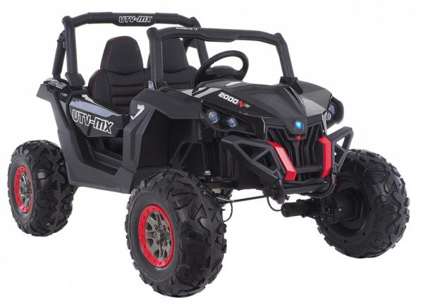 Buggy electric pentru 2 copii Premier 4x4 Superstar, cu 2 baterii, roti cauciuc EVA, scaun piele ecologica, negru [3]