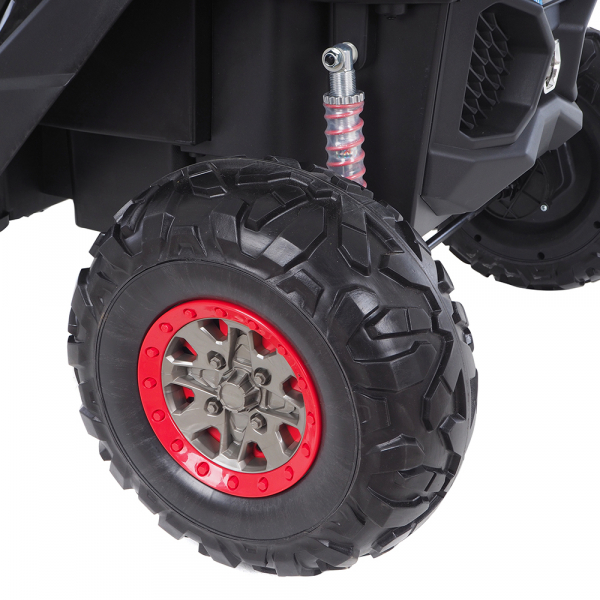 Buggy electric pentru 2 copii Premier 4x4 Superstar, cu 2 baterii, roti cauciuc EVA, scaun piele ecologica, albastru spider [8]