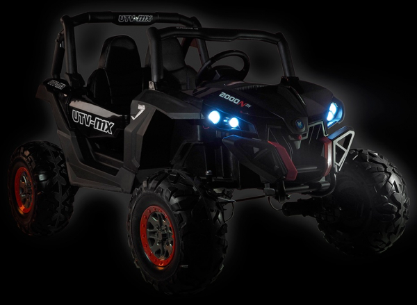 Buggy electric pentru 2 copii Premier 4x4 Superstar, cu 2 baterii, roti cauciuc EVA, scaun piele ecologica, albastru spider [9]