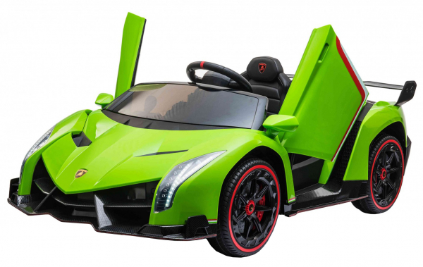 Masinuta electrica 4 x 4 Premier Lamborghini Veneno, 12V, roti cauciuc EVA, scaun piele ecologica, verde [9]