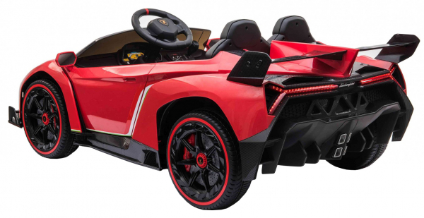 Masinuta electrica 4 x 4 Premier Lamborghini Veneno, 12V, roti cauciuc EVA, scaun piele ecologica, rosu [5]