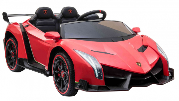 Masinuta electrica 4 x 4 Premier Lamborghini Veneno, 12V, roti cauciuc EVA, scaun piele ecologica, rosu [7]