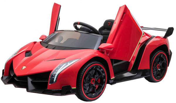 Masinuta electrica 4 x 4 Premier Lamborghini Veneno, 12V, roti cauciuc EVA, scaun piele ecologica, rosu [9]