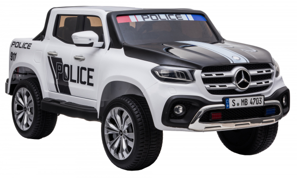 Masinuta electrica 4 x 4 Premier Mercedes X-Class Police, 12V, roti cauciuc EVA, scaun piele ecologica, alb [8]