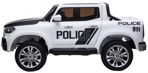 Masinuta electrica 4 x 4 Premier Mercedes X-Class Police, 12V, roti cauciuc EVA, scaun piele ecologica, alb [4]