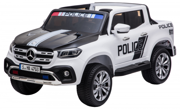 Masinuta electrica 4 x 4 Premier Mercedes X-Class Police, 12V, roti cauciuc EVA, scaun piele ecologica, alb [11]