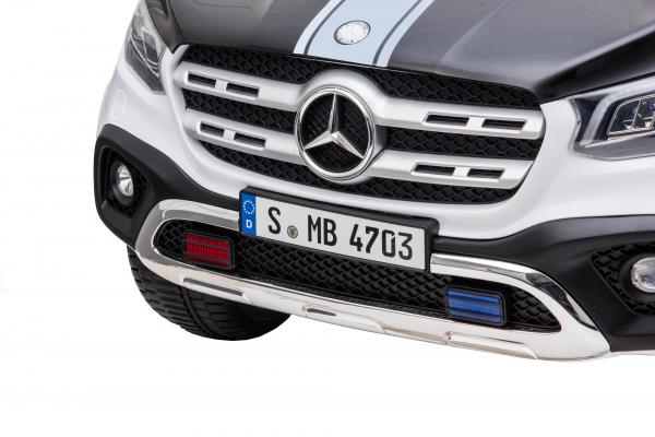Masinuta electrica 4 x 4 Premier Mercedes X-Class Police, 12V, roti cauciuc EVA, scaun piele ecologica, alb [12]