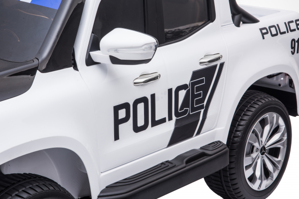 Masinuta electrica 4 x 4 Premier Mercedes X-Class Police, 12V, roti cauciuc EVA, scaun piele ecologica, alb [14]