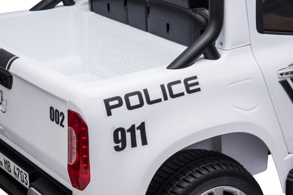 Masinuta electrica 4 x 4 Premier Mercedes X-Class Police, 12V, roti cauciuc EVA, scaun piele ecologica, alb [17]