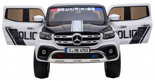 Masinuta electrica 4 x 4 Premier Mercedes X-Class Police, 12V, roti cauciuc EVA, scaun piele ecologica, alb [9]