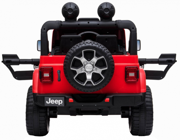 Masinuta electrica Jeep Wrangler Rubicon 12V, 2 motoare, roti EVA, scaun piele ecologica, rosu [4]