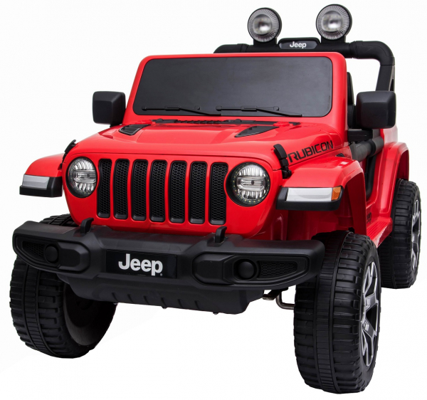Masinuta electrica Jeep Wrangler Rubicon 12V, 2 motoare, roti EVA, scaun piele ecologica, rosu [7]