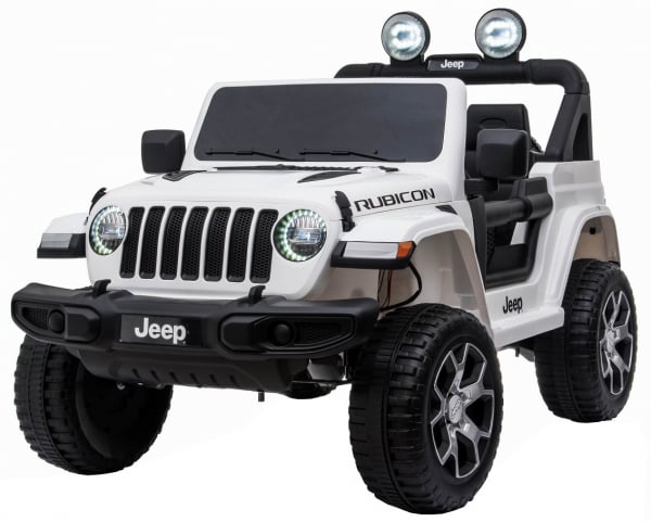 Masinuta electrica 4x4 Premier Jeep Wrangler Rubicon, 12V, roti cauciuc EVA, scaun piele ecologica, alb [1]