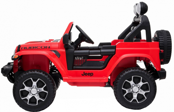 Masinuta electrica Jeep Wrangler Rubicon 12V, 2 motoare, roti EVA, scaun piele ecologica, rosu [15]