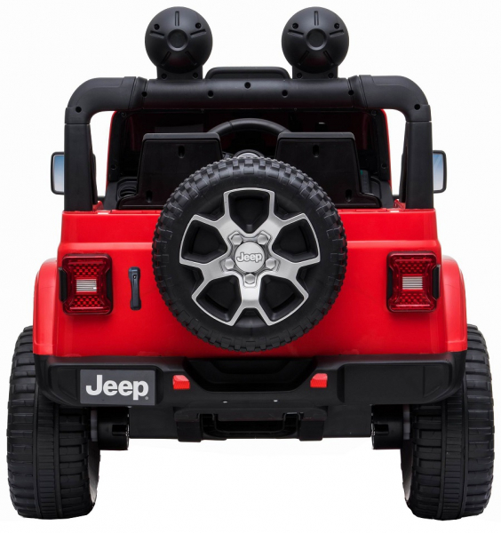 Masinuta electrica Jeep Wrangler Rubicon 12V, 2 motoare, roti EVA, scaun piele ecologica, rosu [16]