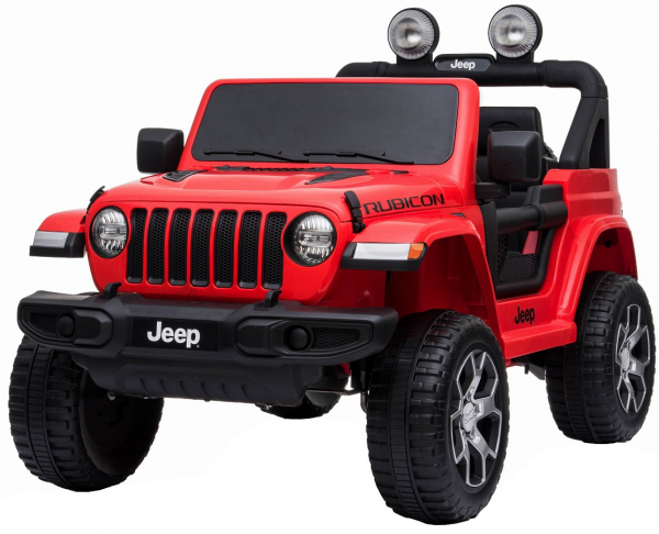 Masinuta electrica Jeep Wrangler Rubicon 12V, 2 motoare, roti EVA, scaun piele ecologica, rosu [20]