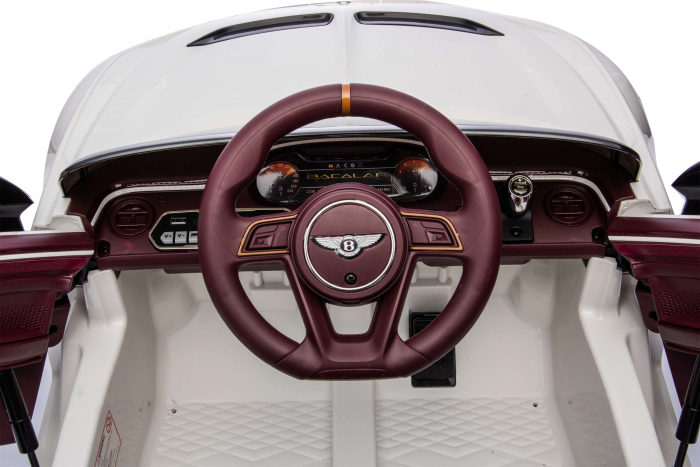 Masinuta electrica 4x4 Premier Bentley Bacalar, 12V, roti cauciuc EVA, scaun piele ecologica, alb [29]