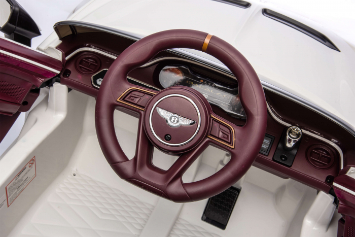 Masinuta electrica 4x4 Premier Bentley Bacalar, 12V, roti cauciuc EVA, scaun piele ecologica, alb [30]