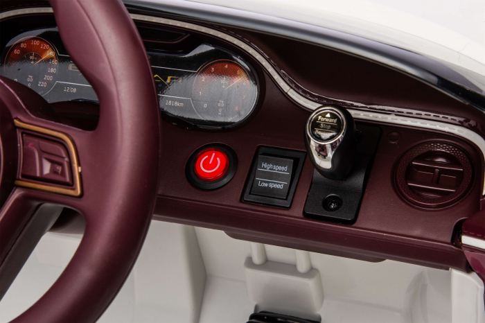 Masinuta electrica 4x4 Premier Bentley Bacalar, 12V, roti cauciuc EVA, scaun piele ecologica, alb [27]