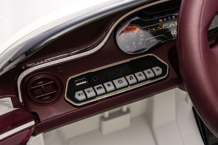 Masinuta electrica 4x4 Premier Bentley Bacalar, 12V, roti cauciuc EVA, scaun piele ecologica, alb [32]