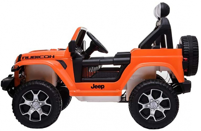 Masinuta electrica 4x4 Premier Jeep Wrangler Rubicon, 10.8V baterie Li-Ion, roti cauciuc EVA, scaun piele ecologica, portocaliu [14]