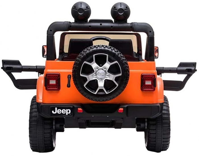 Masinuta electrica 4x4 Premier Jeep Wrangler Rubicon, 10.8V baterie Li-Ion, roti cauciuc EVA, scaun piele ecologica, portocaliu [8]
