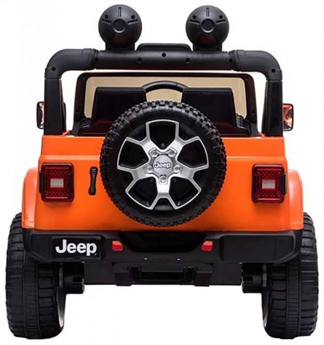 Masinuta electrica 4x4 Premier Jeep Wrangler Rubicon, 10.8V baterie Li-Ion, roti cauciuc EVA, scaun piele ecologica, portocaliu [7]