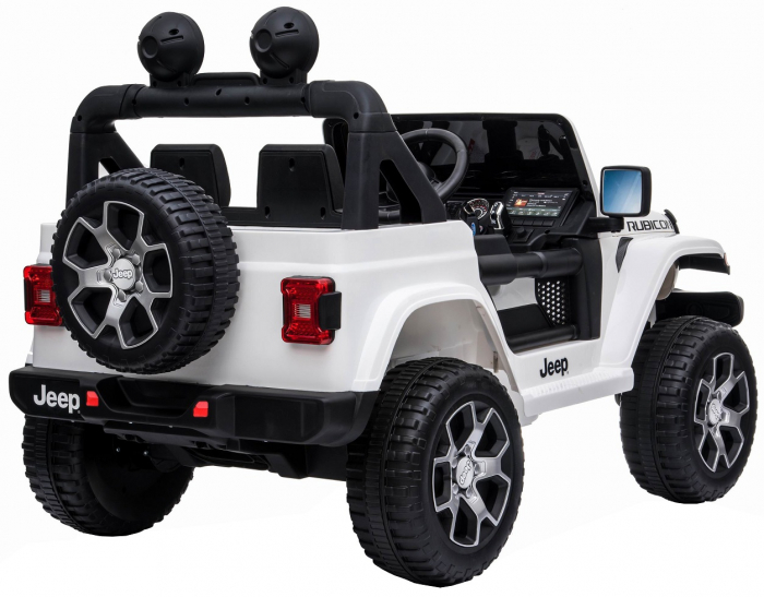 Masinuta electrica 4x4 Premier Jeep Wrangler Rubicon, 10.8V baterie Li-Ion, roti cauciuc EVA, scaun piele ecologica, alb [8]