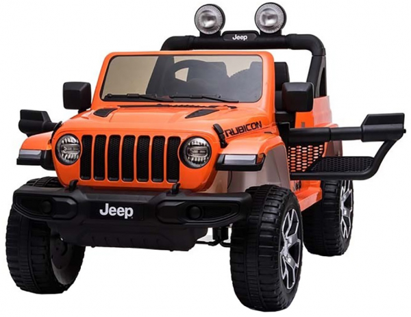Masinuta electrica 4x4 Premier Jeep Wrangler Rubicon, 12V, roti cauciuc EVA, scaun piele ecologica, portocaliu [5]