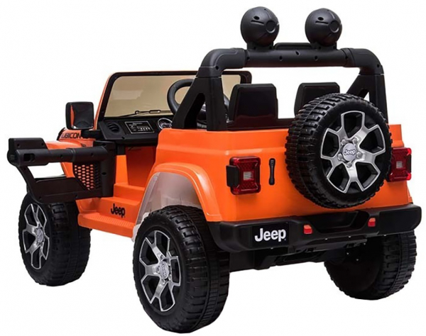 Masinuta electrica 4x4 Premier Jeep Wrangler Rubicon, 12V, roti cauciuc EVA, scaun piele ecologica, portocaliu [8]