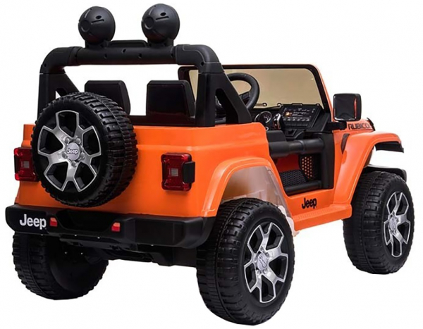 Masinuta electrica 4x4 Premier Jeep Wrangler Rubicon, 12V, roti cauciuc EVA, scaun piele ecologica, portocaliu [3]