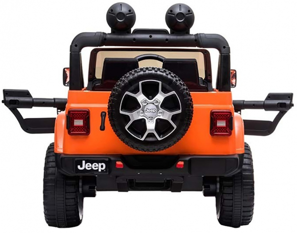 Masinuta electrica 4x4 Premier Jeep Wrangler Rubicon, 12V, roti cauciuc EVA, scaun piele ecologica, portocaliu [9]