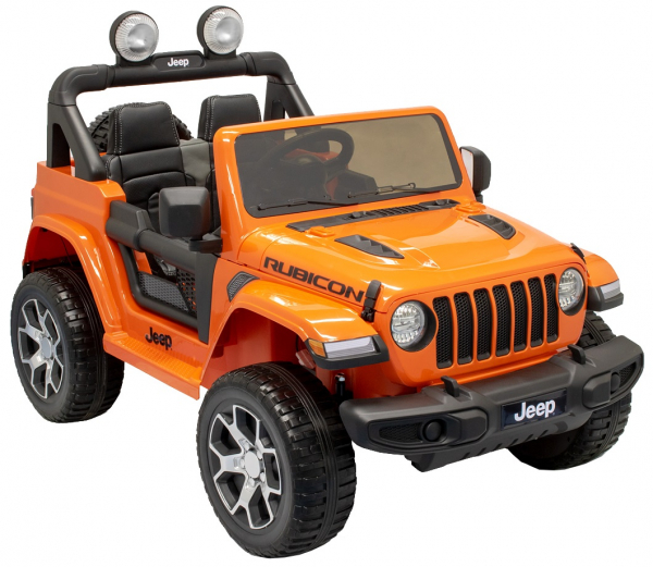 Masinuta electrica 4x4 Premier Jeep Wrangler Rubicon, 12V, roti cauciuc EVA, scaun piele ecologica, portocaliu [2]