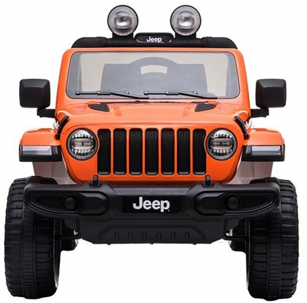 Masinuta electrica 4x4 Premier Jeep Wrangler Rubicon, 12V, roti cauciuc EVA, scaun piele ecologica, portocaliu [12]