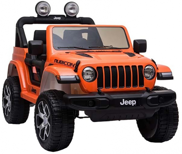 Masinuta electrica 4x4 Premier Jeep Wrangler Rubicon, 12V, roti cauciuc EVA, scaun piele ecologica, portocaliu [12]