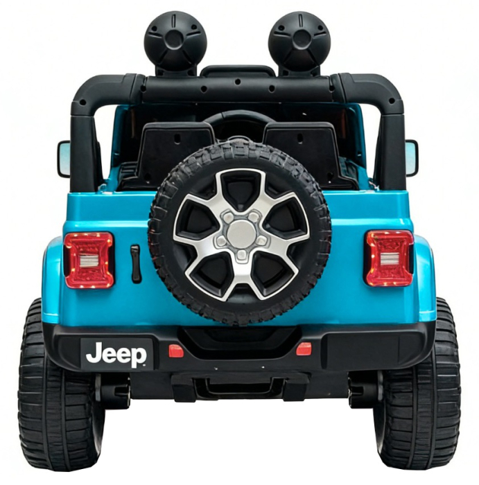 Masinuta electrica 4x4 Premier Jeep Wrangler Rubicon, 12V, roti cauciuc EVA, scaun piele ecologica, turcoaz [5]