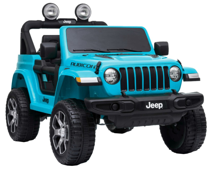 Masinuta electrica 4x4 Premier Jeep Wrangler Rubicon, 12V, roti cauciuc EVA, scaun piele ecologica, turcoaz [2]
