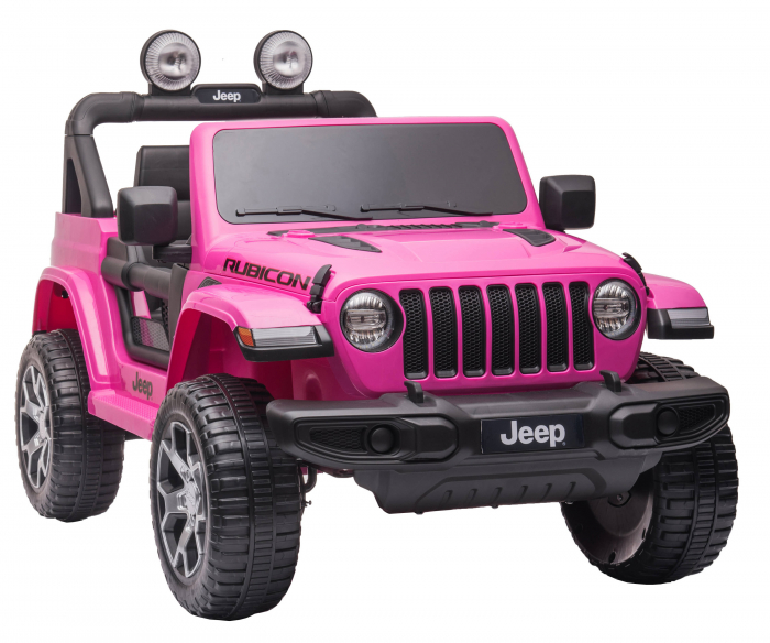 Masinuta electrica 4x4 Premier Jeep Wrangler Rubicon, 12V, roti cauciuc EVA, scaun piele ecologica, roz [9]